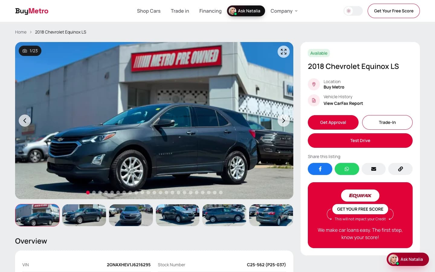 Template vehicle detail page with gallery and enquiry actions